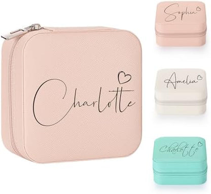 Personalized Jewelry Box for Women, Custom Travel Jewelry Case with