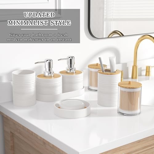 XLHOMO White Bathroom Set - 10PC Bathroom Accessories Set, Luxury