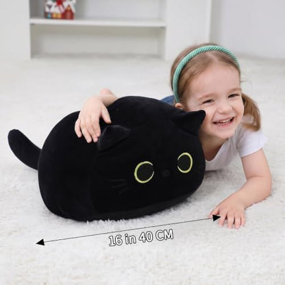 WeBingo Black Cat Plush Toy 16'', Giant Cat Stuffed Animal Plushies