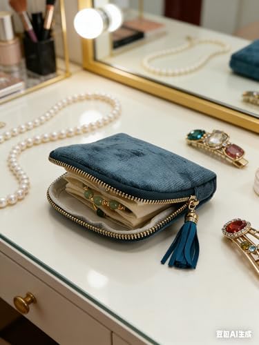 Small Travel Jewelry Case - Jewelry Travel Organizer Bag with Tassel