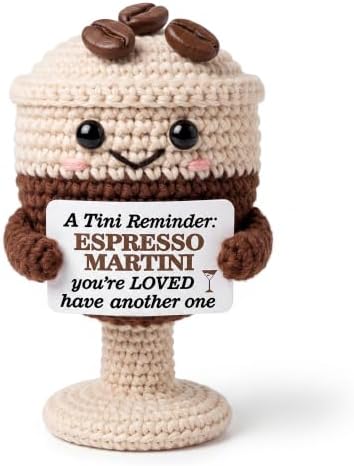 Martini Glass Crochet Keepsake, Creative Handmade Knitted Decor