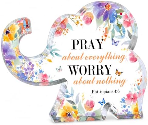 Christian Elephant Acrylic Inspirational Bible Verse Sign