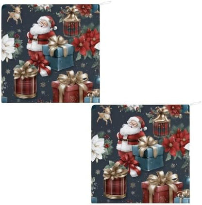 Christmas Santa Gift Hand Towels 11.8X11.8In