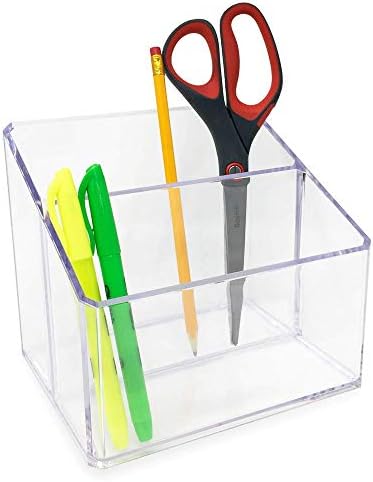 Isaac Jacobs Clear Acrylic 2-Section Organizer, Remote Holder &