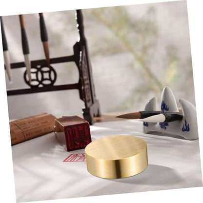Brass Calligraphy Paperweights 2pcs for Office Desk Decor