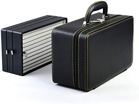 Oirlv Large 3-Layer Jewelry Travel Case with Removable Trays, Black
