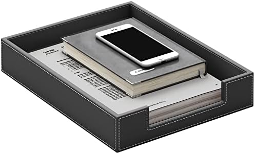 Leather Letter Tray, THIPOTEN Elegant Desk Organizer for Office