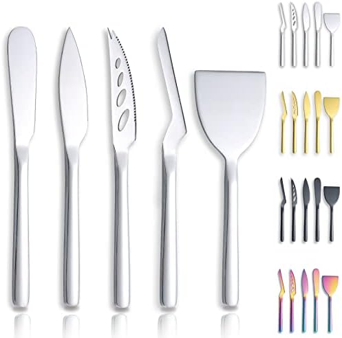 Berglander Cheese Knife Set of 5 for All Types of Cheese, Stainless