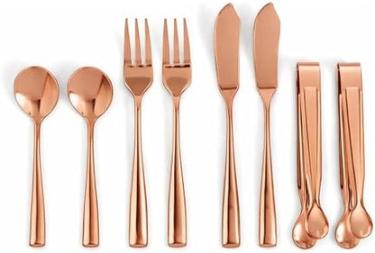 Ironwood Gourmet Copper Charcuterie Utensil Set of 8, Includes Forks