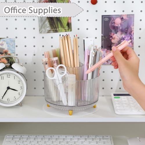 SKYDUE Rotating Pencil Pen Holder, Pen Organizer with 5 Slots