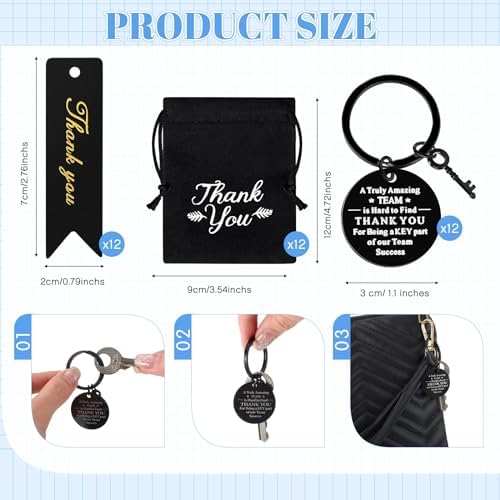 Yinkin 36 Pcs Employee Appreciation Gifts Thank You Keychain