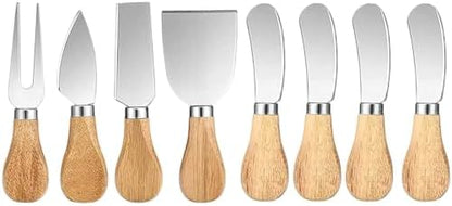 Cheese Knife with Wooden Handle - Stainless Steel Blade for Hard &