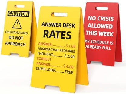 3 Pack Funny Desk Signs Acrylic Office Decor Coworker Gag Gifts