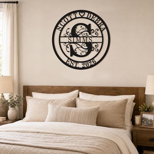 Personalized Name Sign Custom Metal Last Name Sign for Home Wall Decor