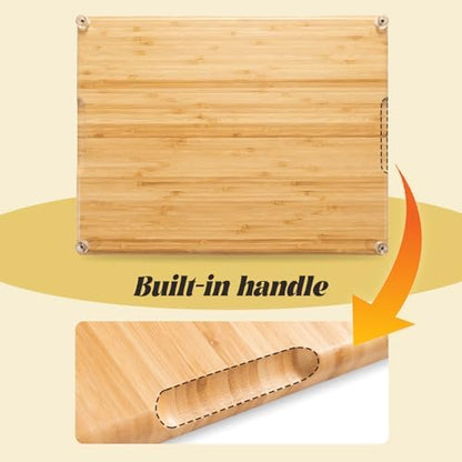 eleganlife Charcuterie Boards Set with Knives, Bamboo Cheese Board