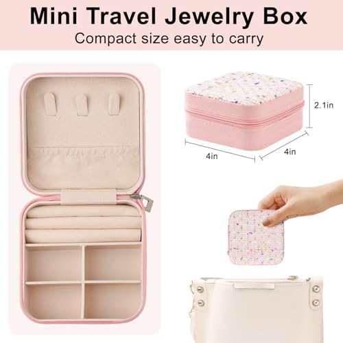 Stylish Portable Mini jewelry box, Travel jewelry organizer (black)