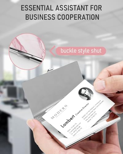 Business Card Metal Slim Organizer, Professional Stainless Steel