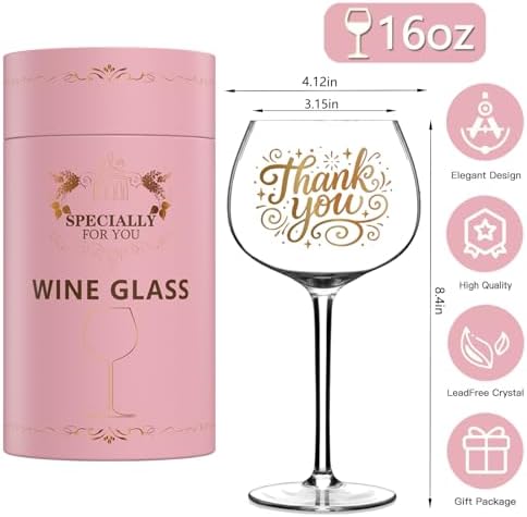 Thank You Gifts for Women Wine Glass Wine Bag Set