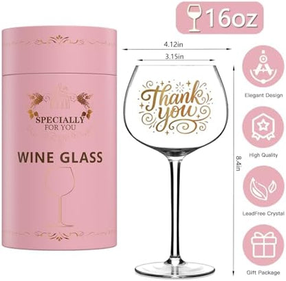 Thank You Gifts for Women Wine Glass Wine Bag Set