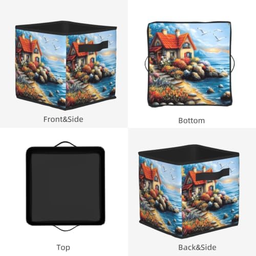 Fabric Storage Bins Closet Storage Bins - Seaside Cottage Sea Cabin 2