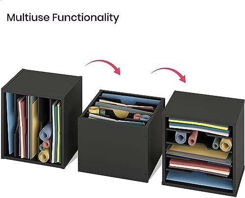 Ballucci 5-Tier File Organizer for Desk, Wooden Mail Sorter, Office