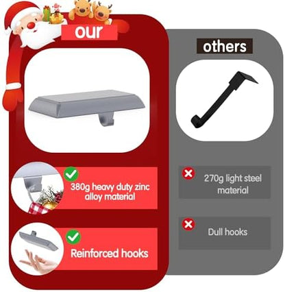 GloTika Christmas Stocking Holders for Mantle Set of 6, Heavy Duty