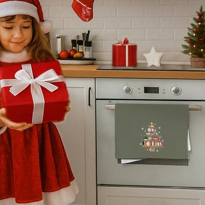 Christmas Book Tree Kitchen Dish Towels, Gifts for Readers and Book
