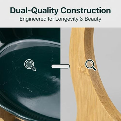 3 Tier Countertop Fruit Basket Organizer - Oval Fruit Bowl with Bamboo