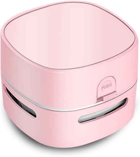 ODISTAR Mini Desktop Vacuum Cleaner for Table Dust (Pink AA Battery)