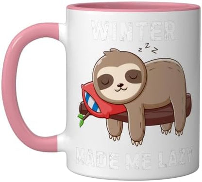 Winter Made Me Lazy Cute Sloth Funny Cozy Design Ceramic Mug