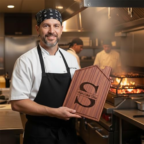 Personalized Split Monogram Cutting Board, Custom Engraved with