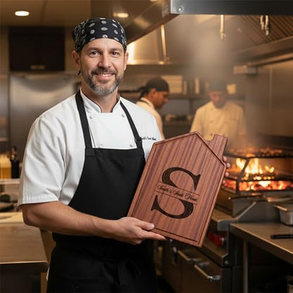Personalized Split Monogram Cutting Board, Custom Engraved with