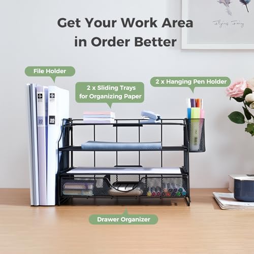 Desk Organizers and Accessories, 4 Tier Paper Letter Tray Organizer
