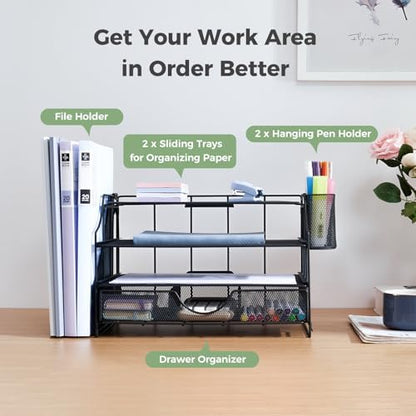 Desk Organizers and Accessories, 4 Tier Paper Letter Tray Organizer