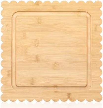 Briwooody Bamboo Scalloped Cutting Boards Pasta Shaped Charcuterie