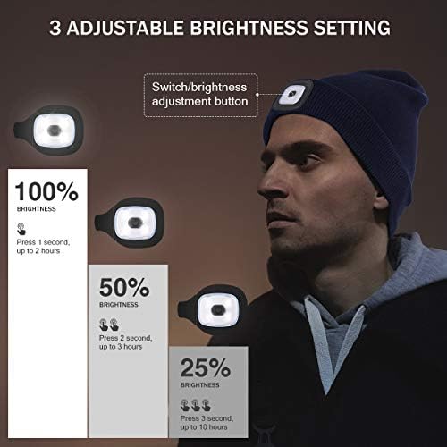 LED Beanie with The Light, Unisex Gifts for Men Dad Husband Him