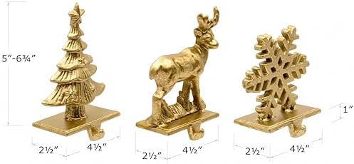 Red Co. Set of 3 Snowflake, Reindeer & Christmas Tree Decorative Cast