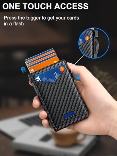Wallet for Men RFID Wallet with 2 ID Windows & Money Clip, Slim Card