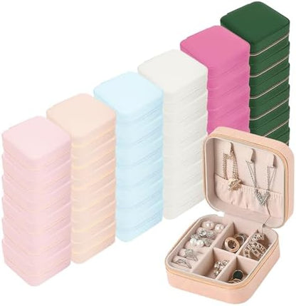 36 Pack Travel Jewelry Case Bulk, 6 Color4×4×2 in Mini Portable