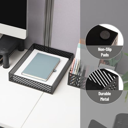 Mind Reader Metal Letter Size Paper Tray, Desktop Document Organizer