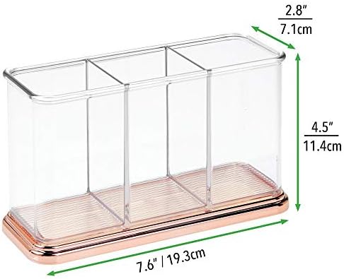 mDesign Plastic Organizer Cup Holder, Divided Storage Organizer for