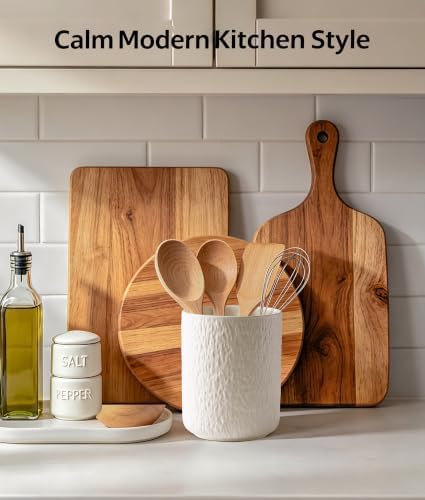Kitchen Utensil Holder for Countertop, Ceramic Utensil Crock with