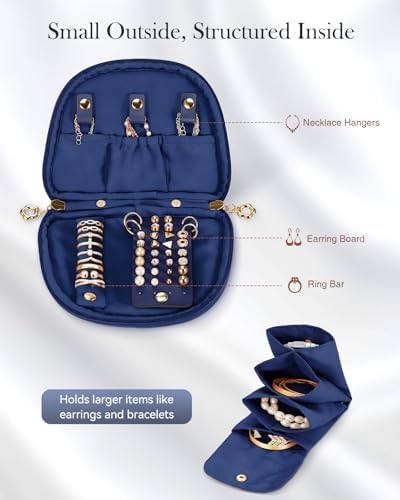 FINTIE Travel Jewelry Case, Small Velvet Jewelry Bag, Organizer Pouch