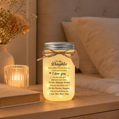 Daughter Gifts from Mom, to My Daughter Mason Jar Night Lights