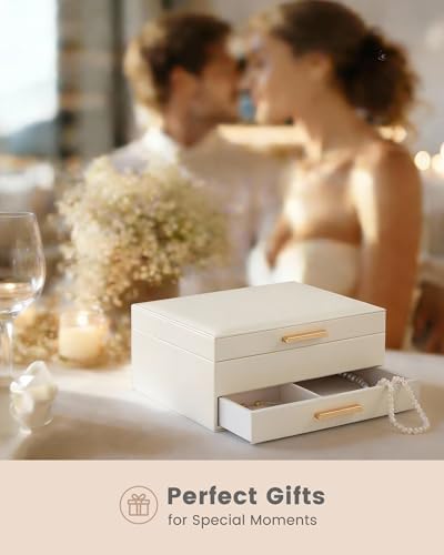 Lolalet 2-Layer Jewelry Box Organizer for Women Girls Room Decor