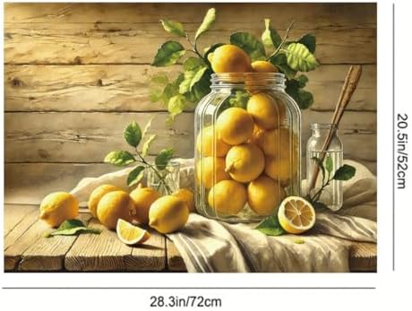 2D Flat Rustic Lemon Kitchen Stove Top Cover Protector Strong Kitchen