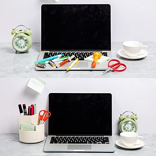 Desk Pencil Pen Holder, 3 Slots 360-Degree Spinning Organizers