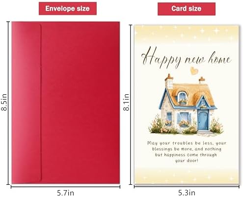 New Home Card, Housewarming Greeting for Women Men, Happy New Home