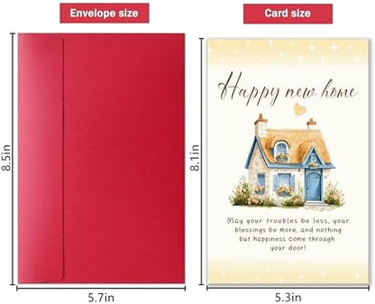 New Home Card, Housewarming Greeting for Women Men, Happy New Home