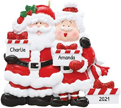Personalized Our First Christmas Ornament 2026, Santa Couple Mrs Claus